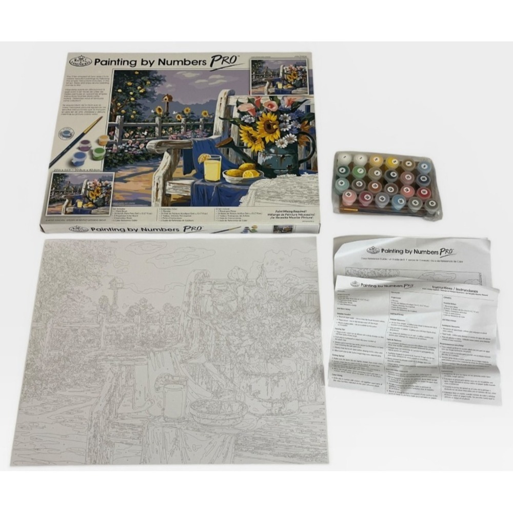 Royal Langnickel Painting by Numbers Pro Sunflowers Lemons PRO5 20x16 OPEN BOX